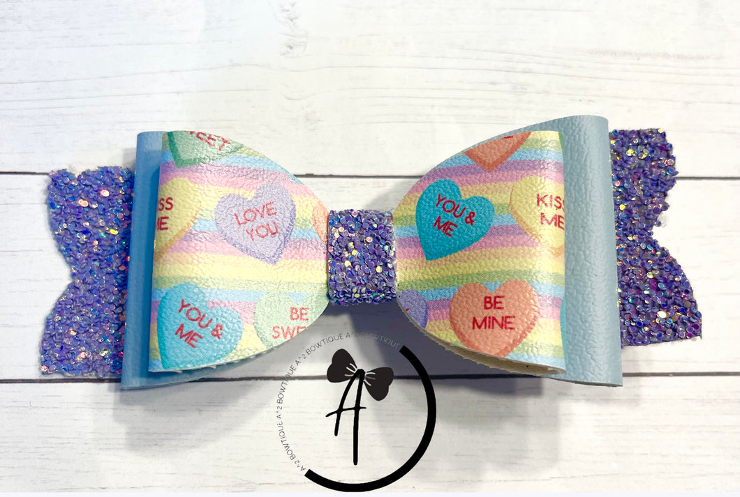 Candy Hearts Bow - 5 inch