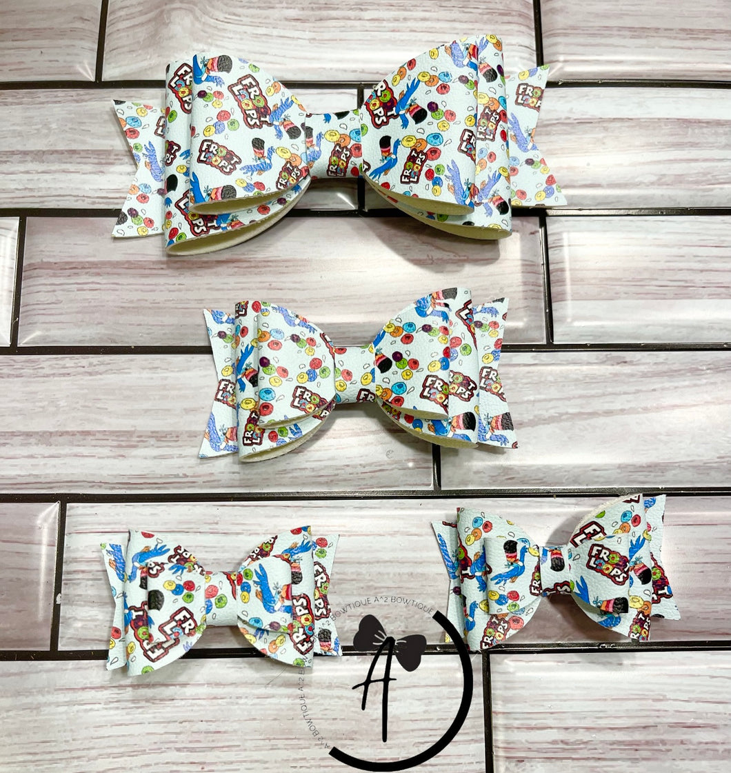 Cereal Faux Leather Hair Bows