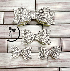 Volleyball Faux Leather Hair Bows