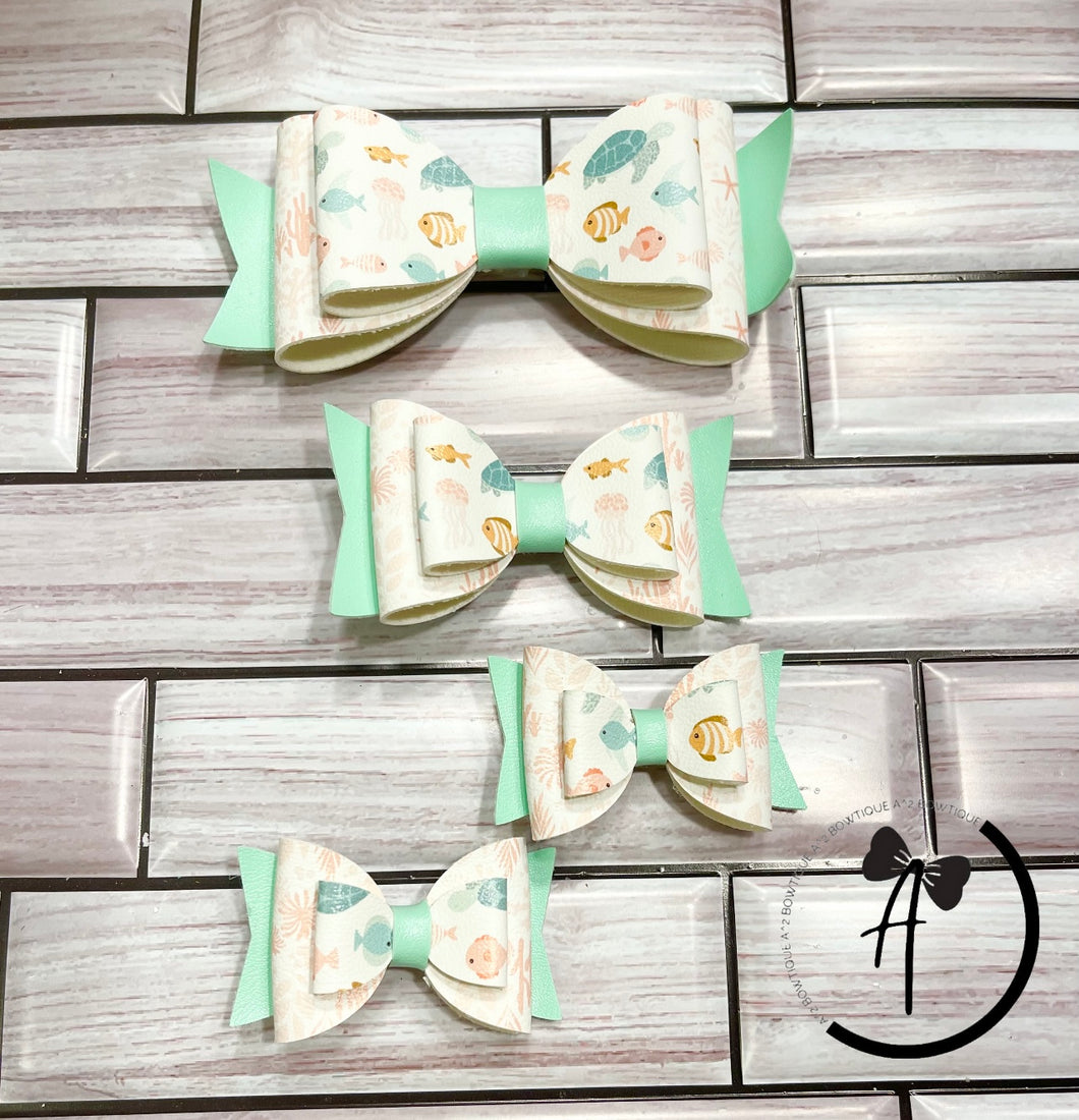 Under The Sea Faux Leather Hair Bows
