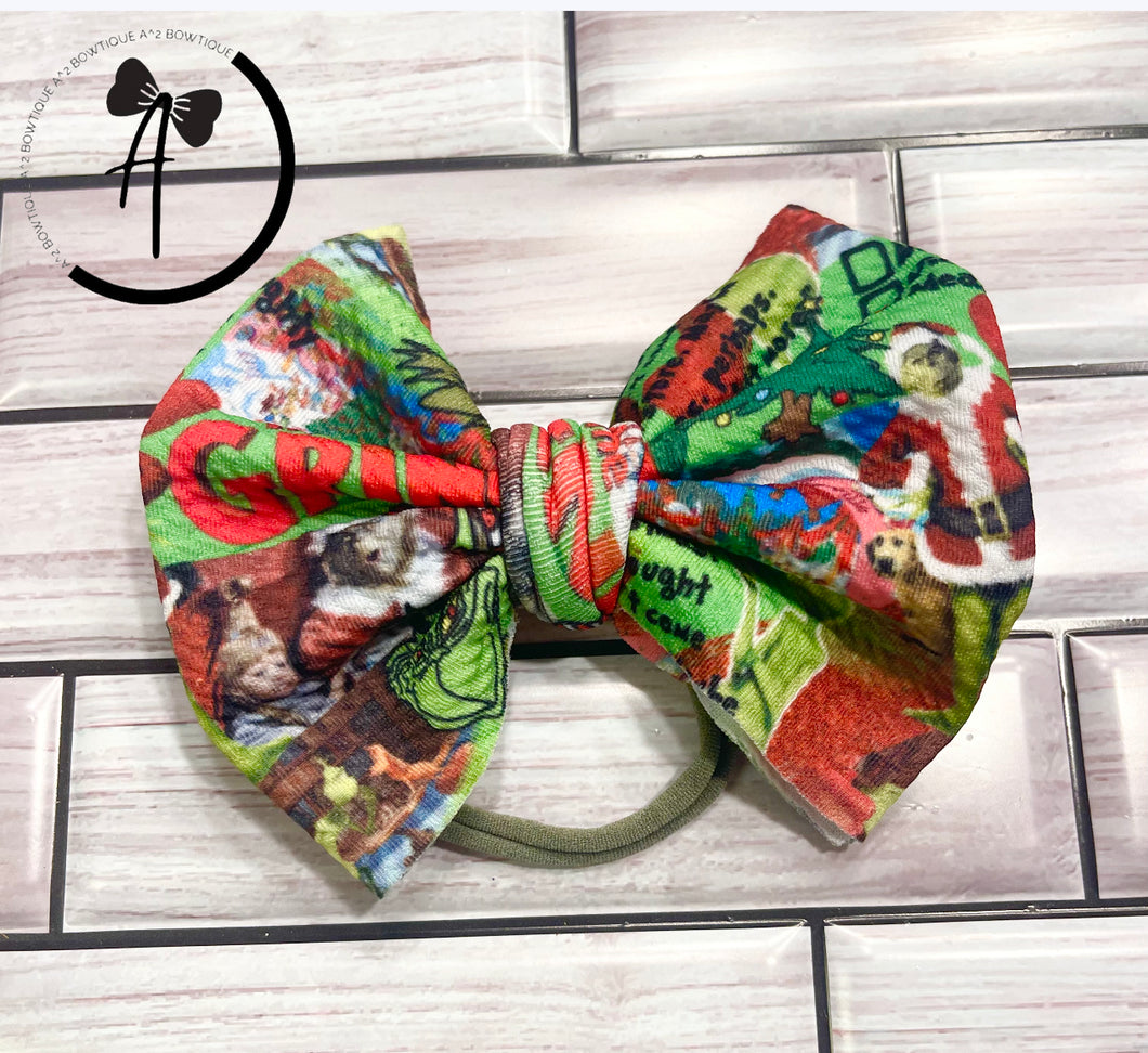 Mean One Christmas Soft Fabric Bow