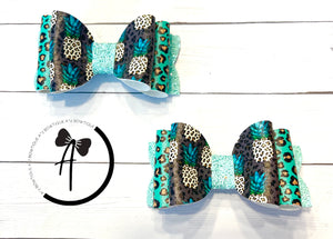 Leopard Pineapple Bows - 3.5 inch