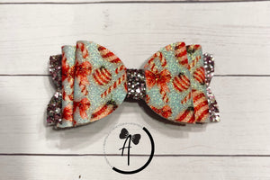 Candy cane Bow- 3.5 inch