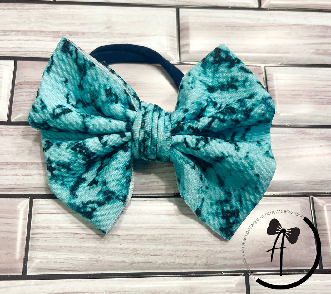 Turquoise Soft Fabric Bow